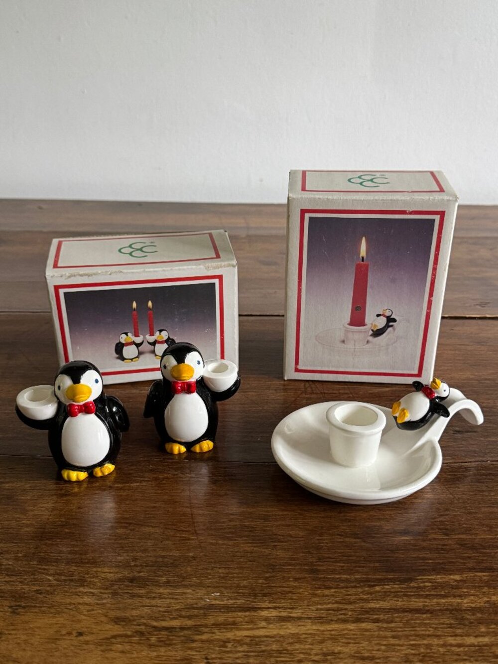 Cheeky Holiday Penguin Candle Holders, Pair and Single Style